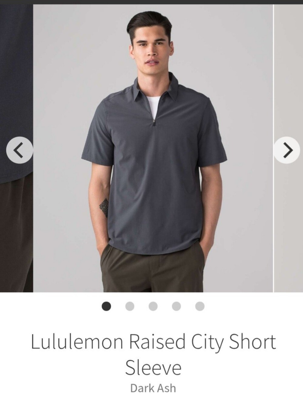 lululemon athletica Short Sleeve Polo — Dark Ash Gray